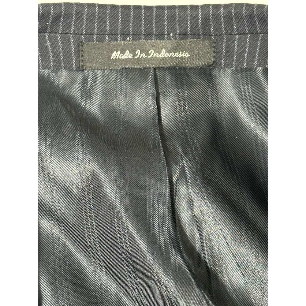 Roberto Villini Couture Vintage Blue Wool Pinstripe 3 Button Blazer And Pant 43R - Picture 2 of 16